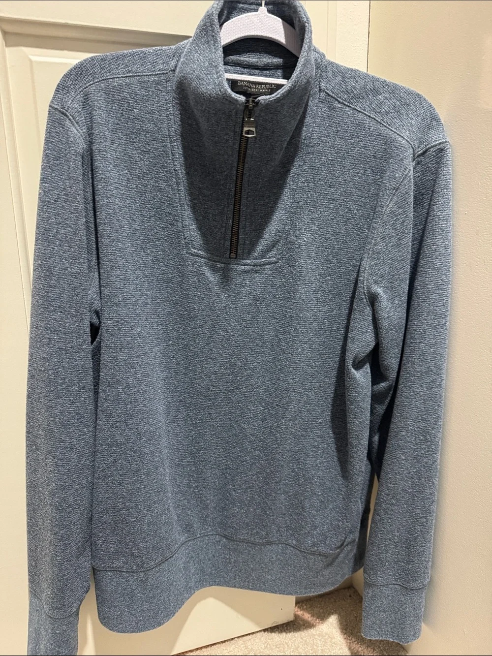 Banana Republic Men's Heather Slate Half-Zip Pullover
